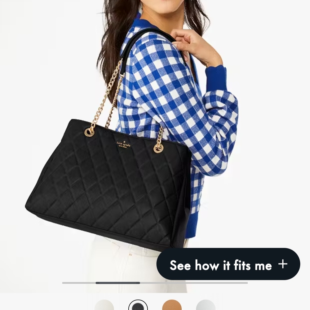 Kate Spade Black Quilted Tote Bag